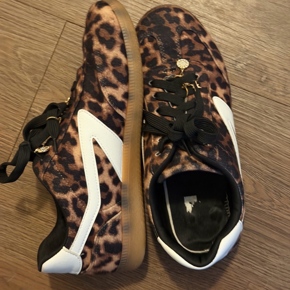 Dolce Vita Leopard Print Sneakers with White and Black Details